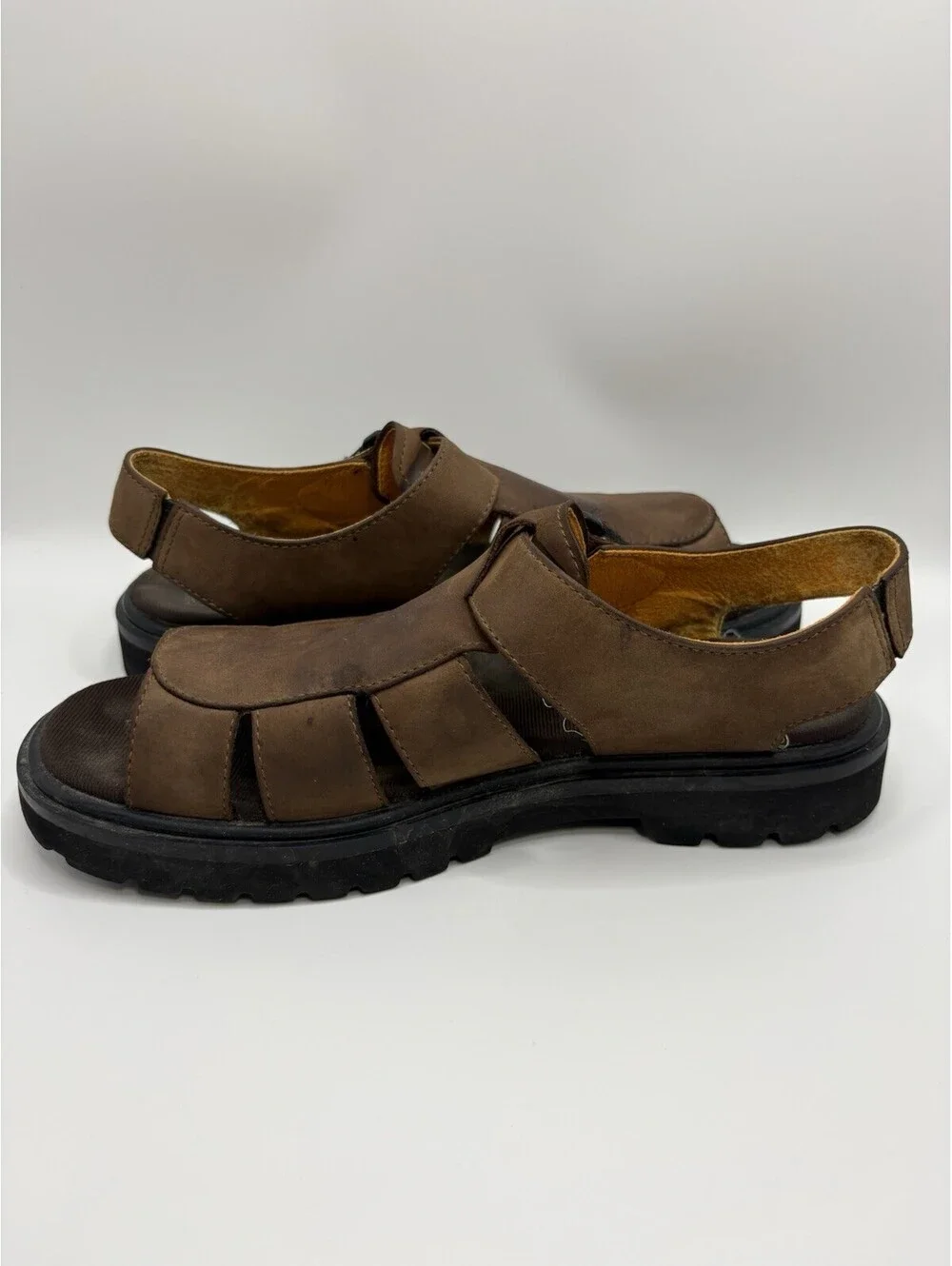 TIMBERLAND Sandals Mens Size 9M Brown Leather Fisherman Open Toe Outdoor 84043
